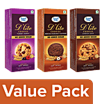 Sugar Free D'Lite Yummy Berry + Choco Chip + Mocha Hazelnut Flavour Cookies, 75 g each Combo (3 Items)