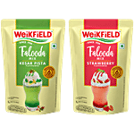 Weikfield Falooda Mix - Kesar Pista Flavour + Strawberry Flavour, 200 g Combo (2 Items)