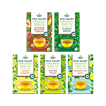 Eco Valley  Organic Green Tea - Classic+Tulsi+Ginger Mulethi Lemon+Mint+Lemony, 42.5 g Each Combo (5 Items)
