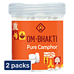 Om Bhakti Pure Camphor - Small, For Puja Purpose 2 x 75 pcs Multipack