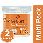Om Bhakti Pure Camphor - Big, For Puja Purpose 2 x 60 pcs Multipack