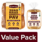 The Health Factory Zero Maida Bread 350 g + Bombay Pav 156 g Combo (2 Items)