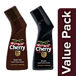Cherry Blossom Black Liquid + Dark Tan Liquid Shoe Polish, 75 ml Each Combo (2 Items)