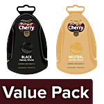 Cherry Blossom Black Handy Shine Shoe Shiner Sponge, 5ml + Neutral Handy Shine Shoe Shiner, 4g Combo (2 Items)