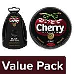 Cherry Blossom Black Wax Shoe Polish, 40 g + Black Handy Shine Shoe Shiner Sponge, 5 ml Combo (2 Items)