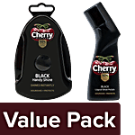Cherry Blossom Black Liquid Shoe Polish, 75 ml + Black Handy Shine Shoe Shiner Sponge, 5 ml Combo (2 Items)