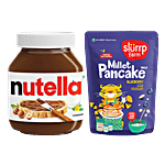 bb Combo Nutella Hazelnut & CocoaSpread, 180g+SlurrpFarm BlueberryMillet PancakeMix, 150g Combo (2 Items)