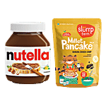 bb Combo NutellaHazelnutCocoaSpread,180g+SlurrpFarmBananaChoco-Chip MilletPancakeMix,150g Combo (2 Items)
