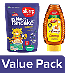 bb Combo Slurrp Farm Blueberry Millet Pancake Mix, 150 g + Dabur Honey Squeezy, 225 g Combo (2 Items)