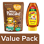 bb Combo Slurrp Farm Chocolate Millet Pancake Mix, 150 g + Dabur Honey Squeezy, 225 g Combo (2 Items)