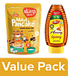 bb Combo Slurrp Farm Banana Choco Millet Pancake Mix 150 g + Dabur Honey Squeezy, 225 g Combo (2 Items)