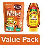 bb Combo Slurrp Farm Classic Millet Pancake Mix, 150 g + Dabur Honey Squeezy, 225 g Combo (2 Items)
