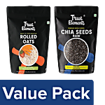 True Elements Rolled Oats, 1 kg + Raw Chia Seeds, 150 g Combo 2 Items
