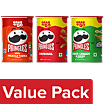 Pringles Original + Sour Cream & Onion + Desi Masala Tadka Potato Crisps, 40 g Each Combo (3 Items)