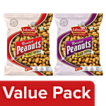 JABSONS Roasted Peanuts - Black Pepper + Spicy Masala, Each 140 g Combo (2 Items)