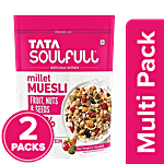 Tata Soulfull Millet Muesli - With 30% Fruit Nuts & Seeds, Breakfast Cereal 2 x 500 g (Multipack)