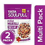 Tata Soulfull Millet Muesli Breakfast Cereal With 90% Fruits & Nut Wholegrains 2x500 g (Multipack)