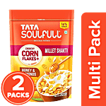Tata Soulfull Honey & Almonds Crunchy Corn Flakes+ With Millets Shakti 2x450 g (Multipack)