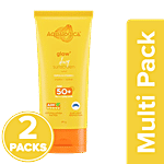 Aqualogica Glow+ Dewy Sunscreen - SPF 50 PA++++ UVA/UVB, Papaya & Vitamin C 2x80 g (Multipack)