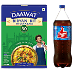 bb Combo Daawat Hyderabadi Biryani Kit, 334 g + Thums Up Soft Drink, 2.25 L Combo (2 Items)