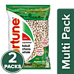 Fortune Unpolished Kabuli Chana Whole 2x500 g (Multipack)