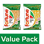 Fortune Unpolished Arhar/Toor Dal + Chana Dal, 500 g Each Combo (2 items)