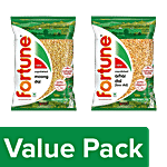 Fortune Unpolished Arhar/Toor Dal + Moong Dal, 1 kg Each Combo (2 items)