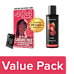 Bold Care All In One Flavours Condoms 10pcs + Strawberry Intimate Lube & Massage Gel 100ml Combo (2 Items)