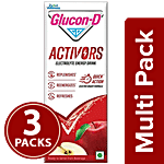 Glucon-D Activors Apple Flavour Electrolyte Energy Drink 3x200 ml (Multipack)