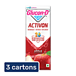 Glucon-D Apple Activon Double Advantage Electrolytes & Glucose Drink 3x200 ml (Multipack)