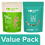 Nourish you White Quinoa Gluten Free 500 g + 5 In 1 Super Seed Mix 200 g Combo 2 items