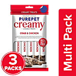 Purepet Creamy Crab & Chicken Lickable Cat Treats 3x75 g (Multipack)