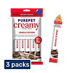 Purepet Creamy Crab & Chicken Lickable Cat Treats 3x75 g (Multipack)