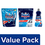 bb Combo Powerball Power All In 1 Max Dishwasher Tablets + Salt + Rinse & Shine Aid Combo 3 items