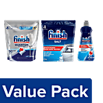 bb Combo Powerball Quantum All in 1 Max Dishwasher Tablet + Salt + Rinse & Shine Liquid Combo 2 items