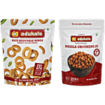 Adukale Rice Kodubale Rings + Masala Groundnuts, 180 g Each Combo (2 Items)