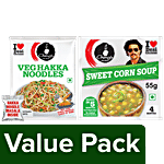 Ching's Secret Sweet Corn Soup, 55 g + Veg Hakka Noodles With Masala, 140 g Combo (2 Items)