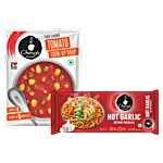 Ching's Secret Secret Hot Garlic Instant Noodles, 240 g + Tomato Soup, 55 g Combo (2 Items)