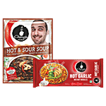 Ching's Secret Secret Hot Garlic Instant Noodles, 240 g + Hot & Sour Cook Up Soup, 55 g Combo (2 Items)