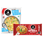 Ching's Secret Secret Hot Garlic Instant Noodles, 240 g + Mix Veg Instant Soup, 55 g Combo (2 Items)