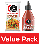 Ching's Secret Whole Wheat Noodles 280g+Original Sriracha Hot Chilli Sauce 230g Combo 2 items