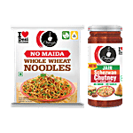 Ching's Secret Whole Wheat Noodles, 280 g + Jain Schezwan Chutney, 250 g Combo (2 Items)