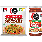 Ching's Secret Whole Wheat Noodles, 280 g + Jain Schezwan Chutney, 250 g Combo (2 Items)