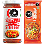 Ching's Secret Schezwan Instant Noodles, 240 g + Schezwan Stir Fry Cooking Sauce, 250 g Combo (2 Items)