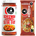 Ching's Secret Manchurian Instant Noodles, 240 g + Schezwan Stir Fry Cooking Sauce, 250 g Combo (2 Items)