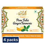 indiSecrets Pure Tulsi Ginger Turmeric Tea 4x36 g (Multipack)