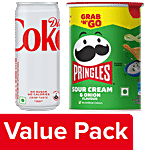 bb Combo Coca Cola Diet Coke, 300 ml + Pringles Sour Cream & Onion Potato Chips, 40 g Combo (2 Items)