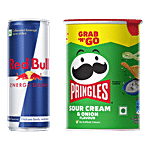 bb Combo Red Bull Energy Drink, 250 ml + Pringles Sour Cream & Onion Potato Crisps, 40 g Combo (2 Items)