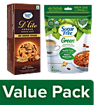 Sugar Free D'Lite Choco Chip Cookies 75 g + Green Sweetener With Natural Stevia 400 g Combo (2 items)