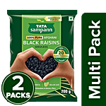 Tata Sampann Afghani Black Raisins/Kali Kishmish - Seedless 2x200 g (Multipack)